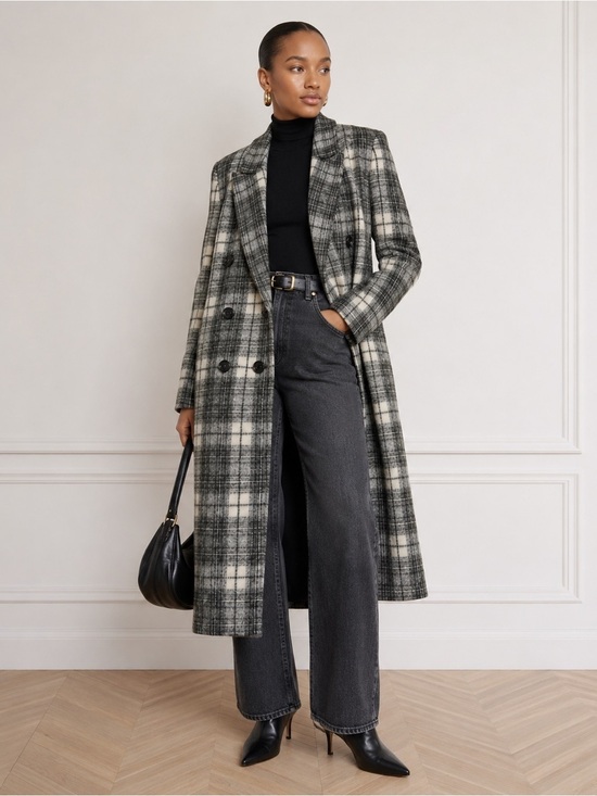 DOROTHEE SCHUMACHER Jackets & Blazers - Dorothee Schumacher Checked Statement Wool Blend Coat | Size 2 | Pre-Loved